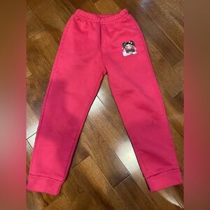 Kids Cartoon Print Pink Sweatpants